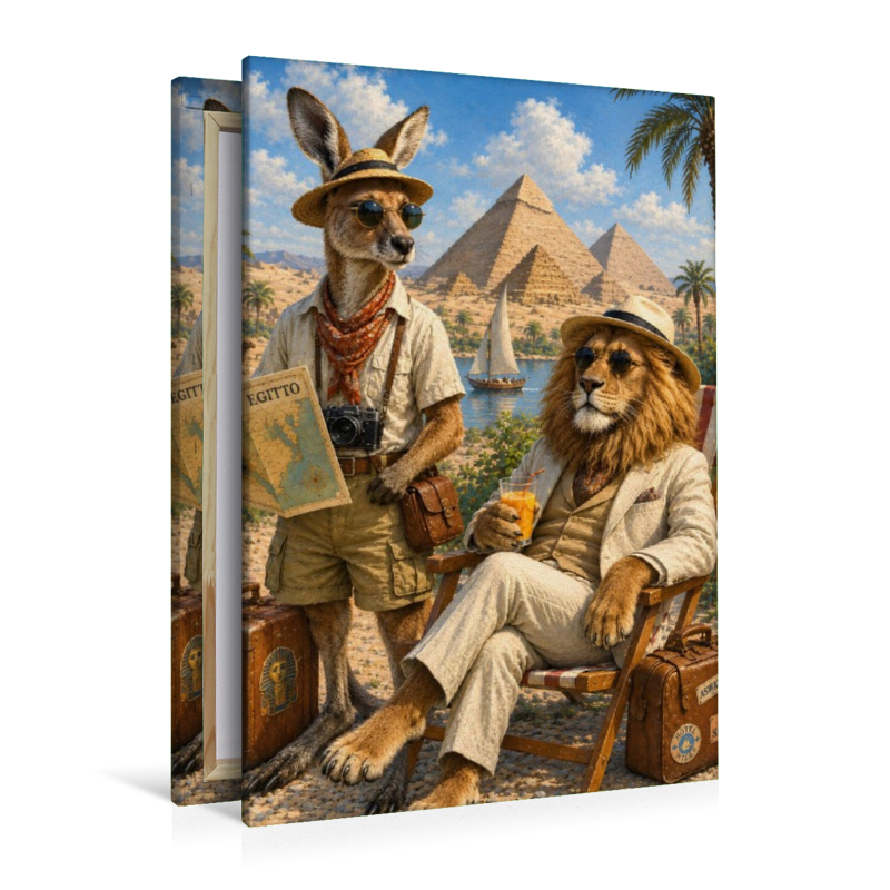 Känguru und Löwe erkunden Ägypten
