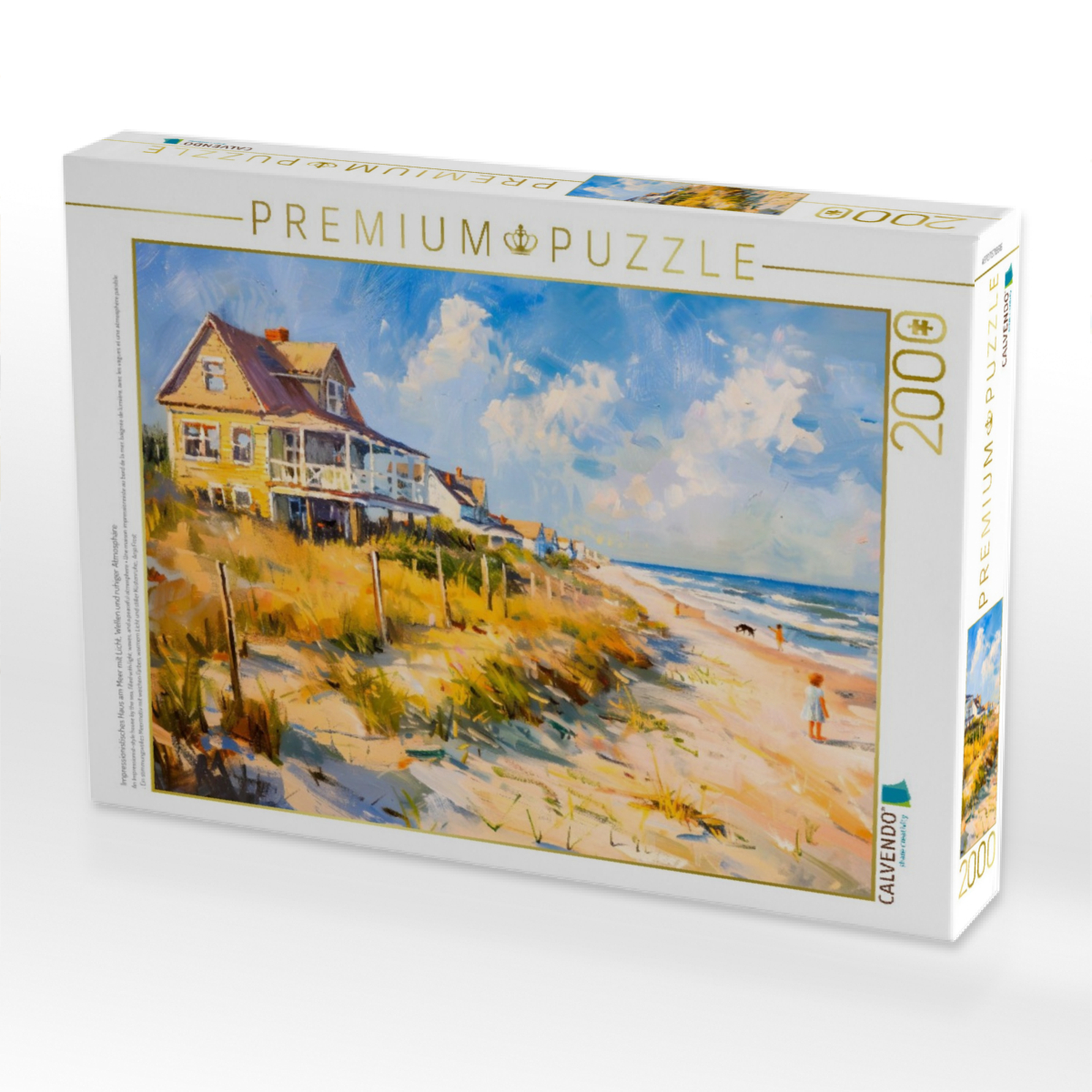 Impressionistisches Haus am Meer mit Licht, Wellen und ruhiger Atmosphäre