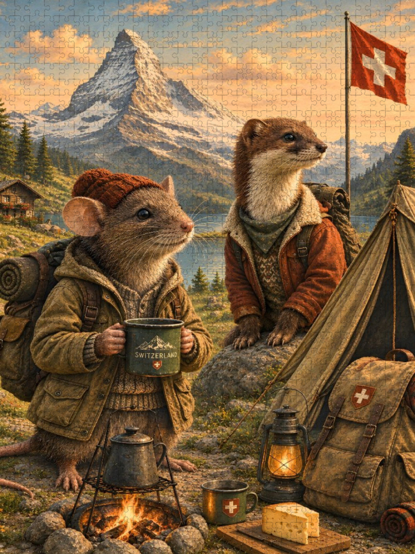 Ratte und Wiesel beim Campen in der Schweiz