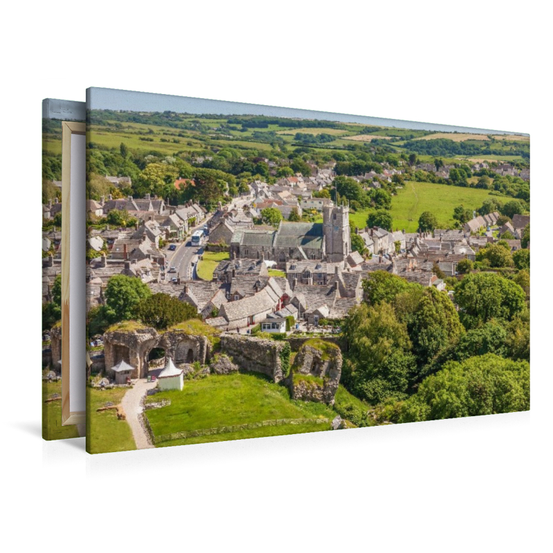 Das Dorf Corfe Castle, Dorset, England