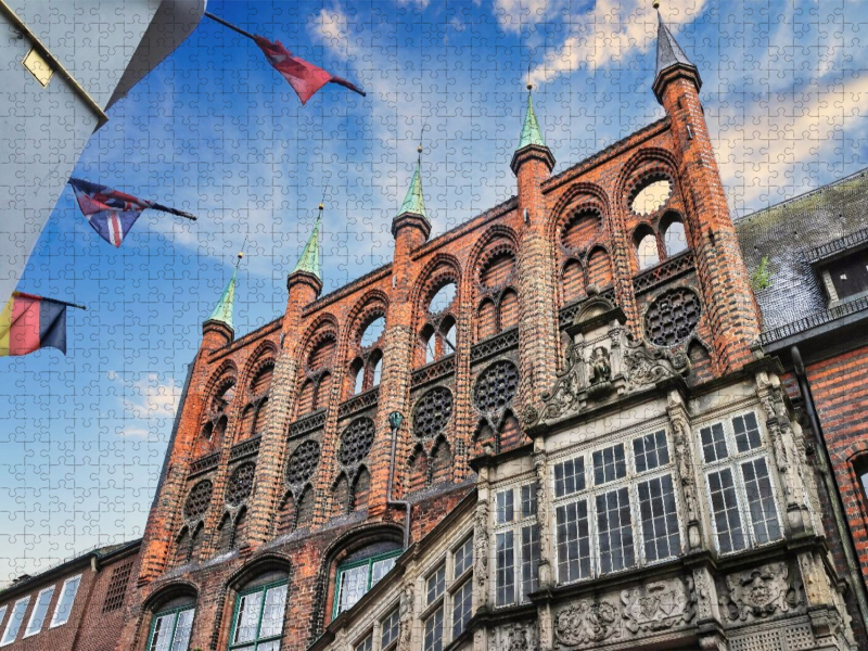 Die berühmte gotische Schauwand des Lübecker Rathauses