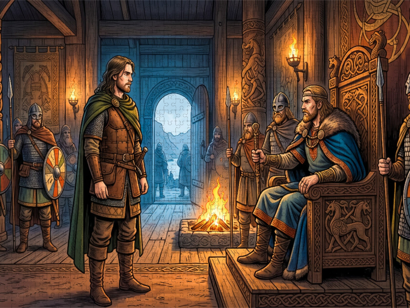 Leif tritt vor König Olaf