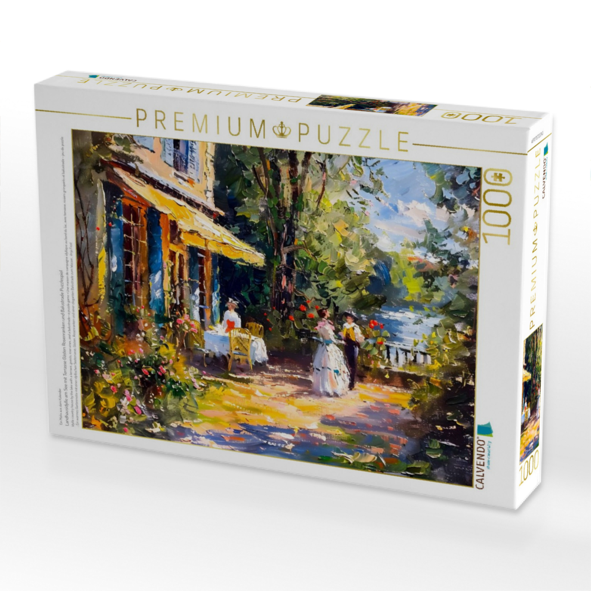 Landhausidylle am See mit Terrasse Gästen Rosenranken und Balustrade Puzzlespiel