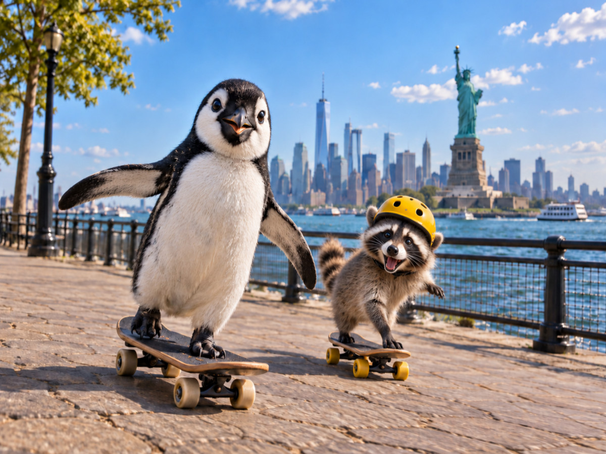 Ein Pinguin in New York