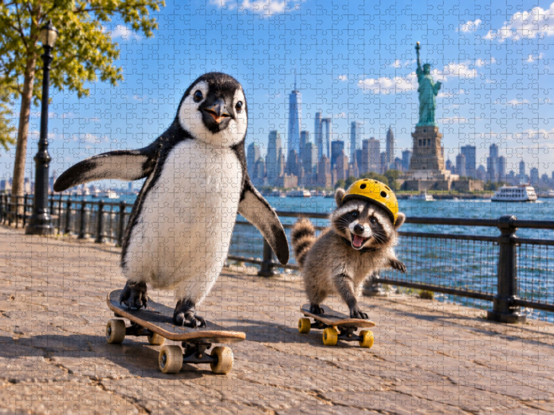 Ein Pinguin in New York