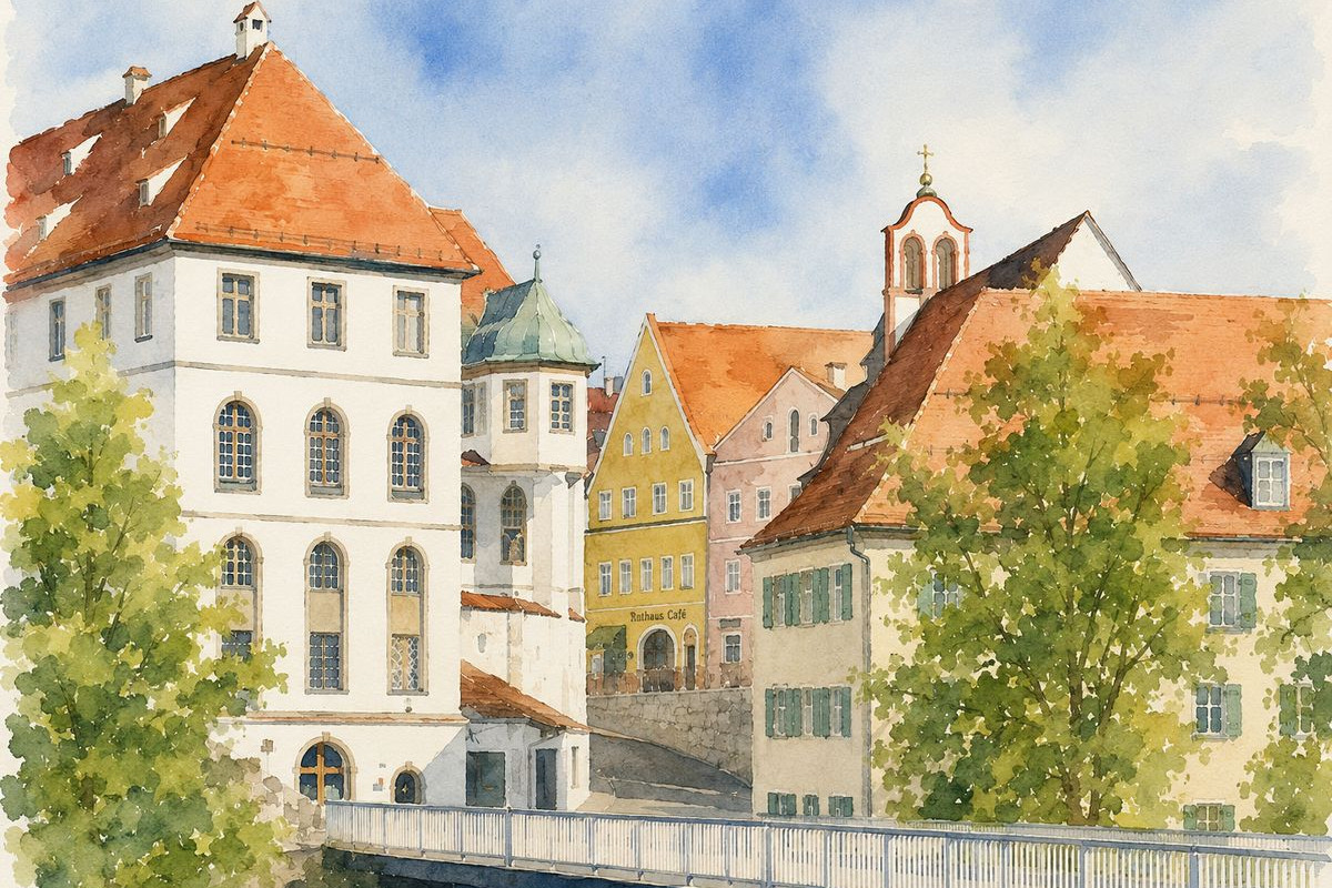 Innenstadt von Füssen im Bereich der Lechhalde
