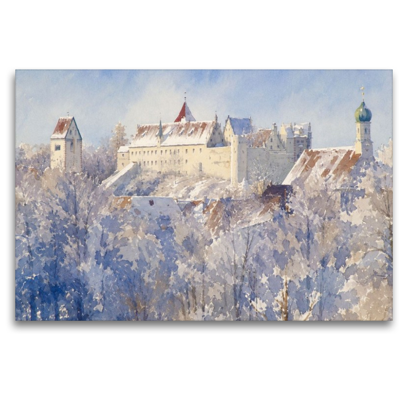 Hohes Schloß von Füssen im Aquarellstil