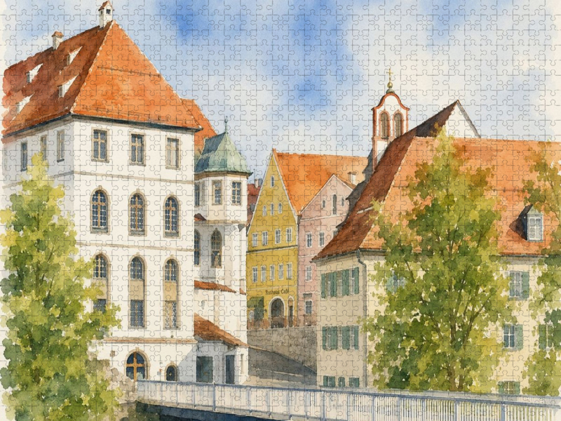 Innenstadt von Füssen im Bereich der Lechhalde