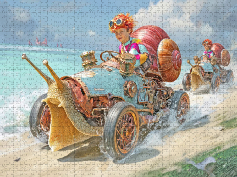 Rennen mit Schneckenwagen
