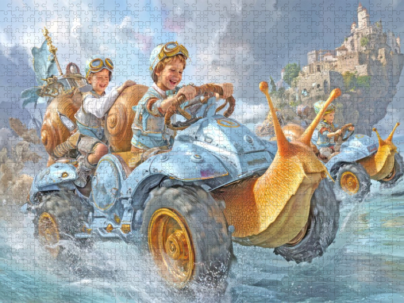 Rennen mit Schneckenwagen