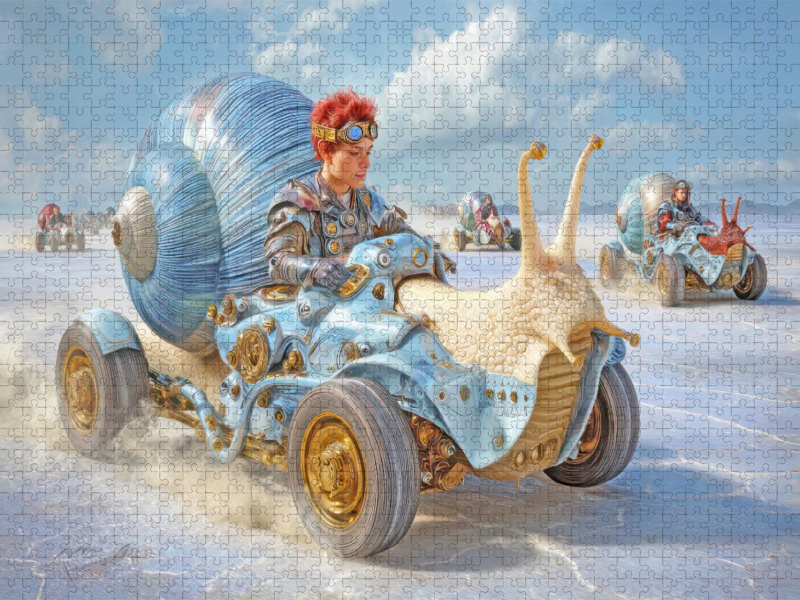 Rennen mit Schneckenwagen