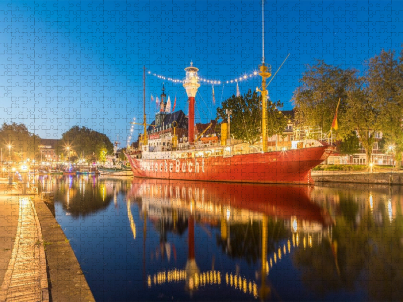 Feuerschiff Amrumbank in der Ratsdelft von Emden, Niedersachsen