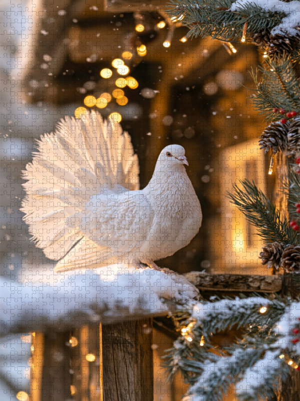 Pfautaube, federleichte Weihnacht