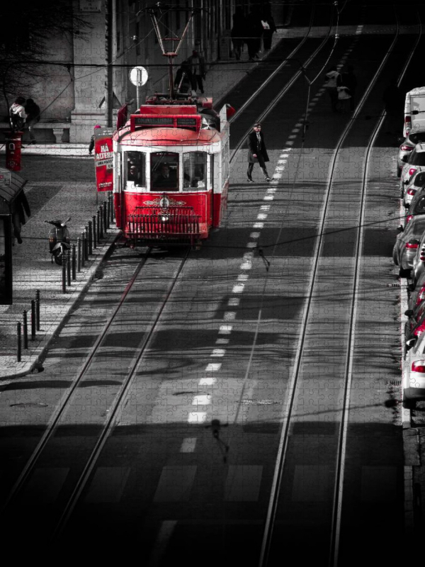 Lissabons Straßenbahn im Licht