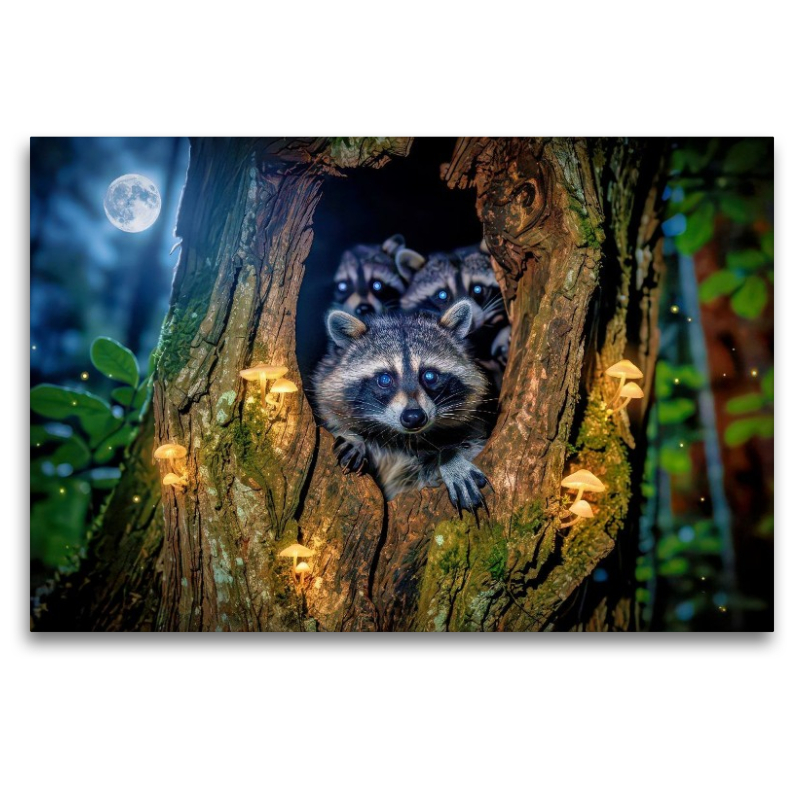 Waldmasken im Licht, ein Motiv voller Charme und Wildnis.