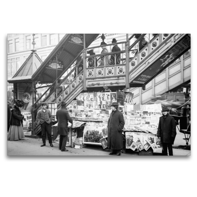 Historic New York: Characteristic sidewalk newsstand, Manhattan, 1902