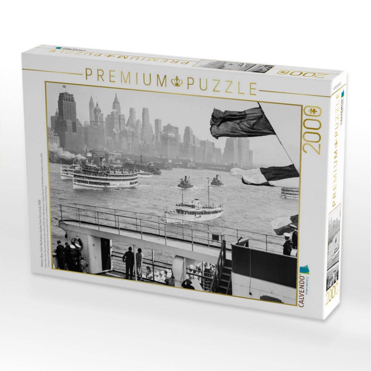 Historic New York: Manhattan skyline from ferry boat, 1936