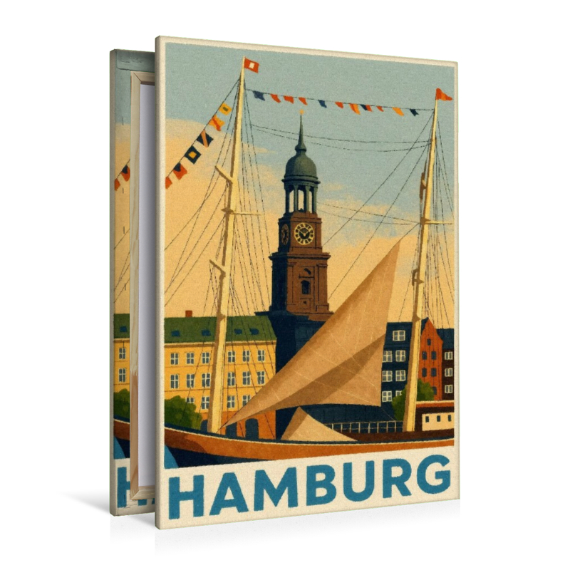 Hamburger Wahrzeichen 'Michel' hinter Segel