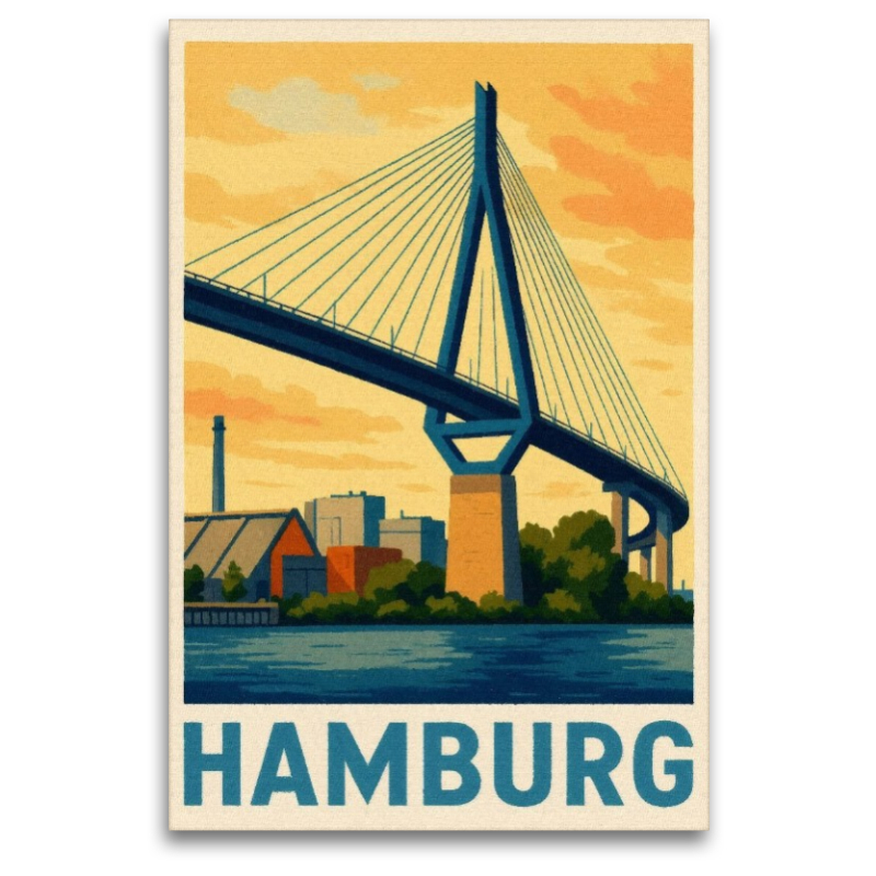 Köhlbrandbrücke am Abend
