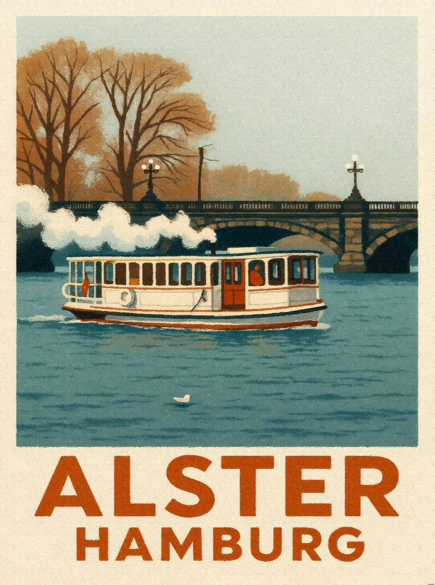 Dampfschiff auf der Alster