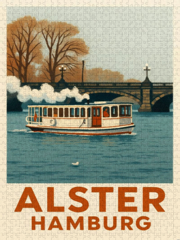Dampfschiff auf der Alster