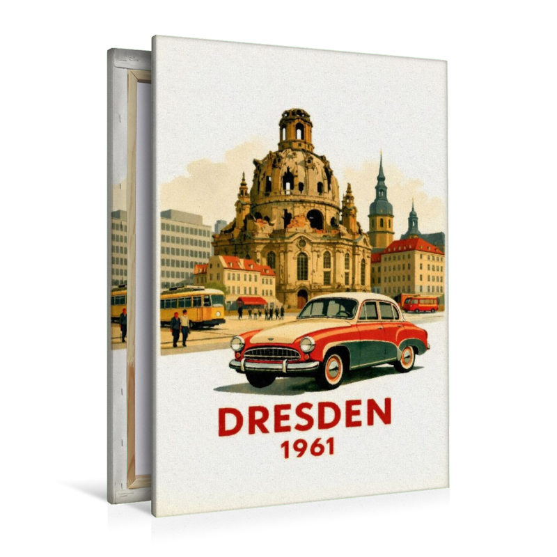 Dresden 1961 Frauenkirche und Altstadt mit Wartburg 311