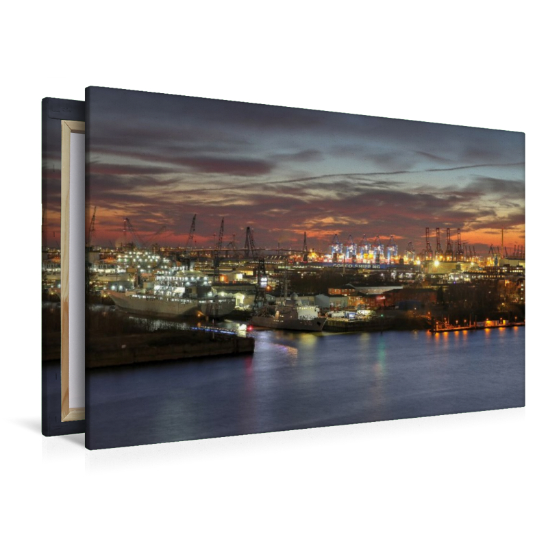 Hamburgs Industriehafen und Köhlbrandbrücke