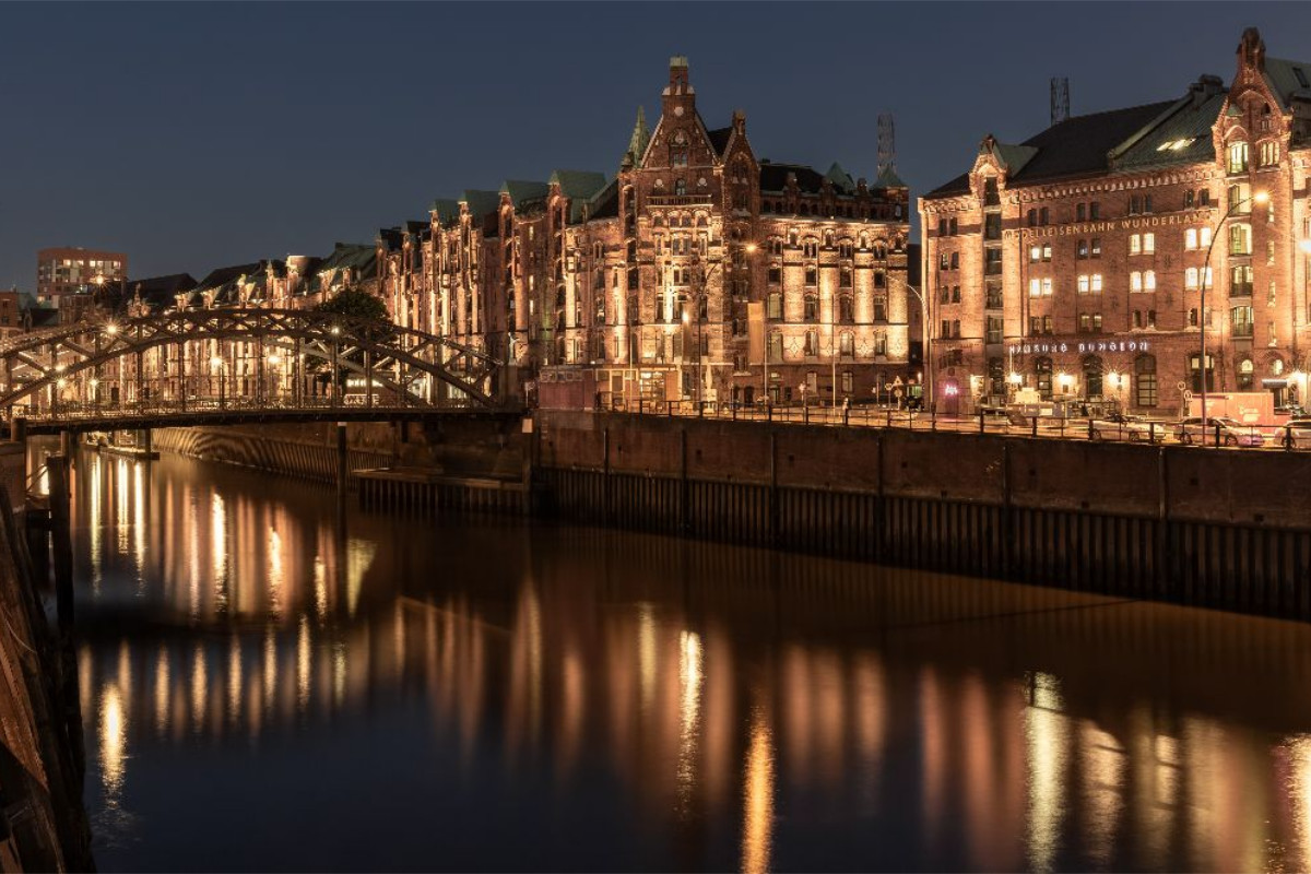 Speicherstadt und Brooksbrücke in Hamburg