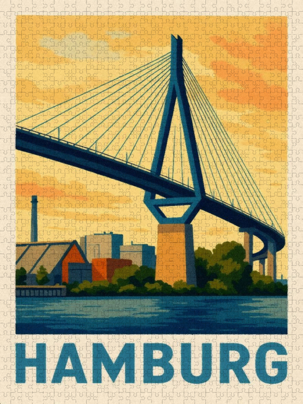 Köhlbrandbrücke am Abend