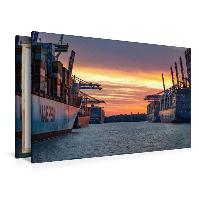 Abendlicht mit Maersk, HMM  und Evergreen