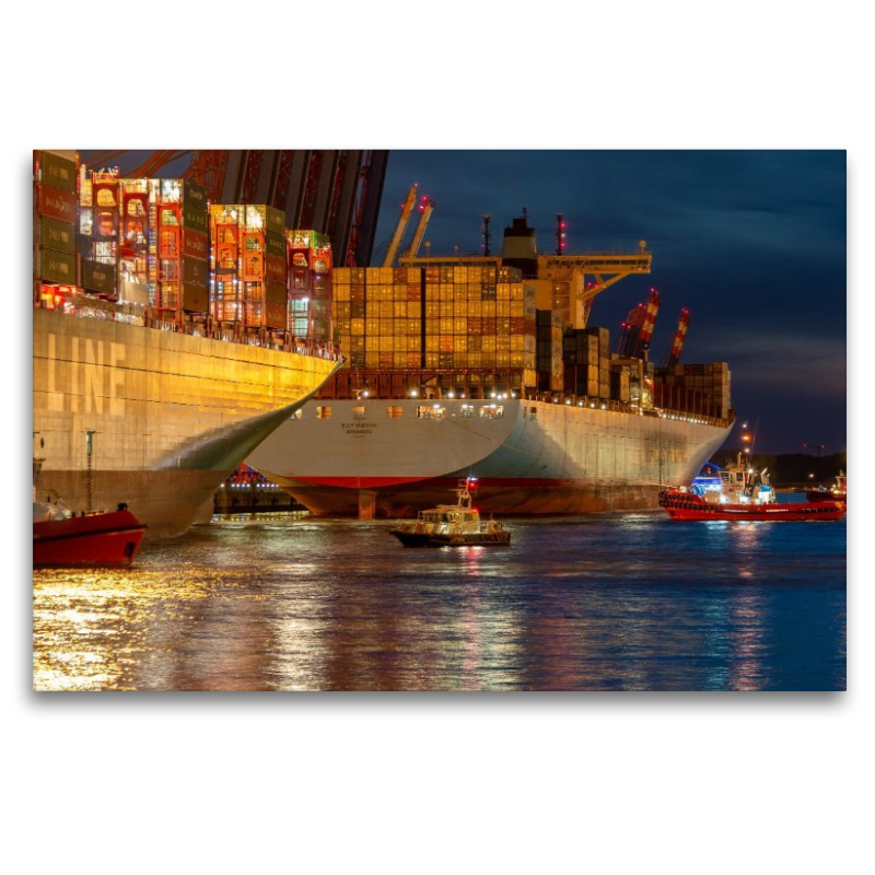 Containerschiffe beim Eindocken