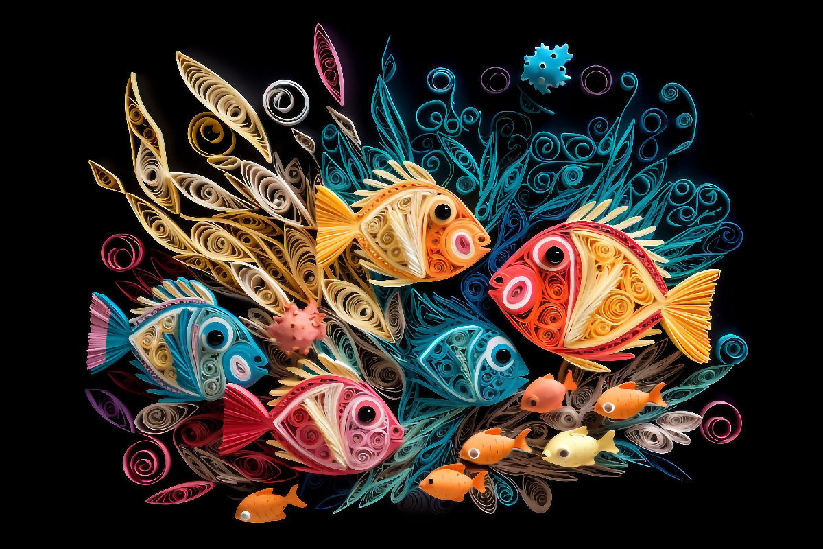 Fische in Quilling Technik