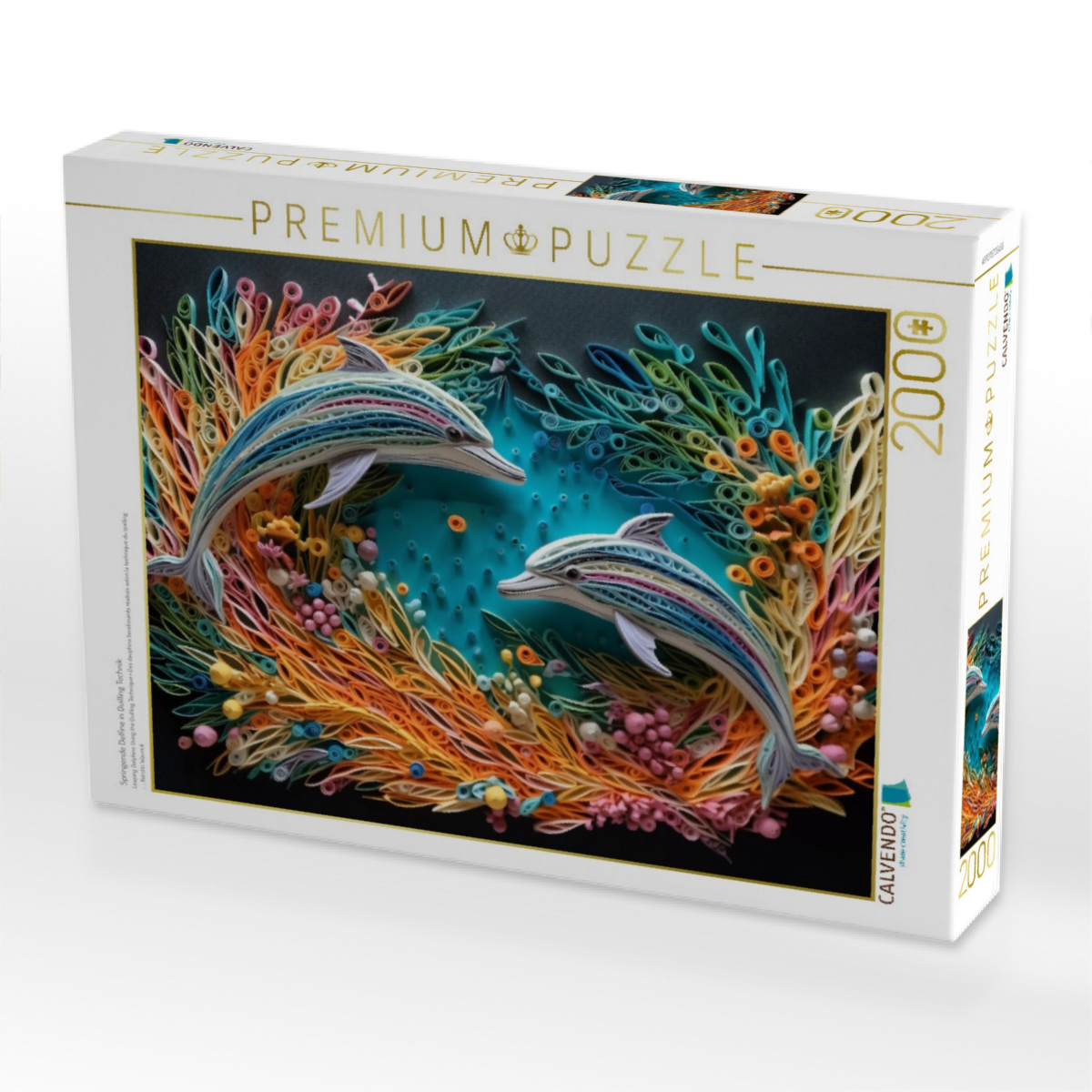 Springende Delfine in Quilling Technik