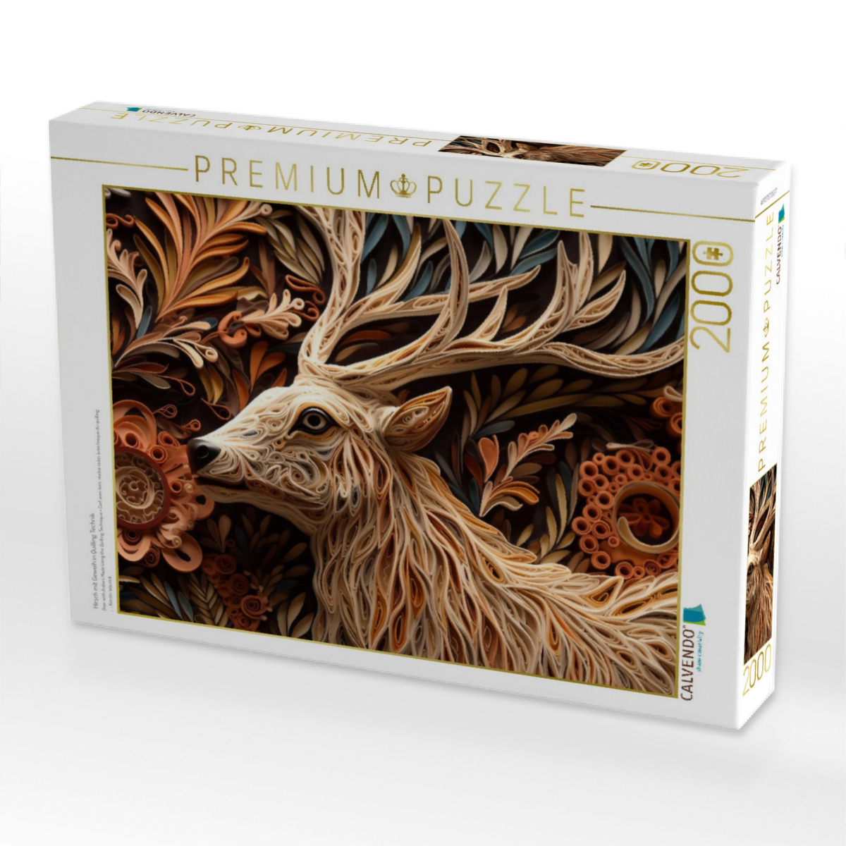 Hirsch mit Geweih in Quilling Technik