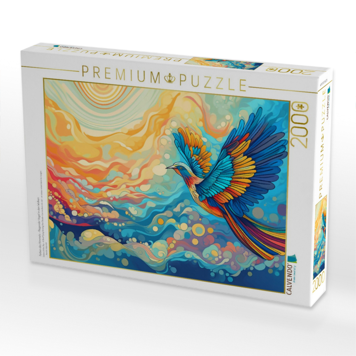 Farben des Himmels - fliegender Vogel in den Wolken