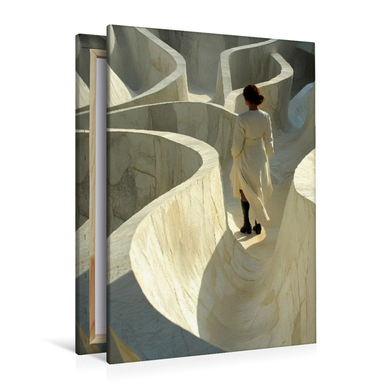 Schmale Gänge - Frau in Labyrinth
