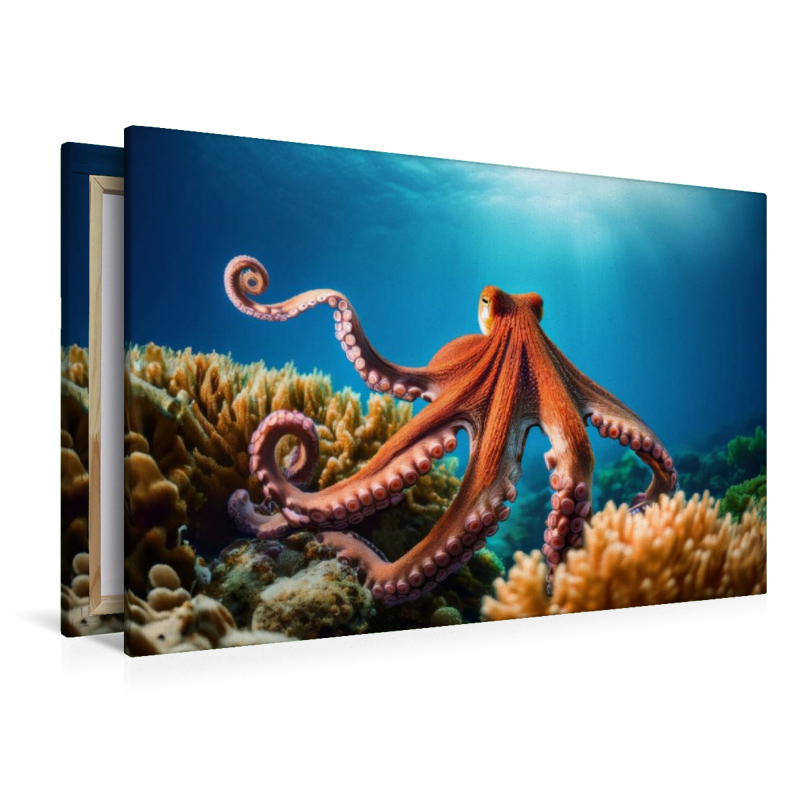 Oktopus im blauen Meer