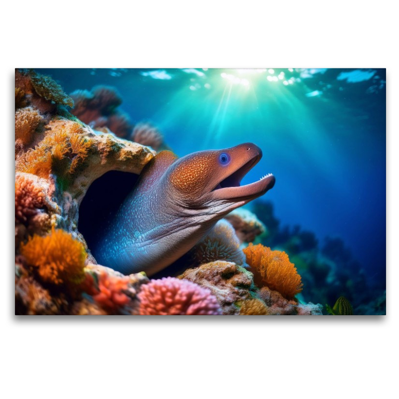 Muräne im blauen Meer