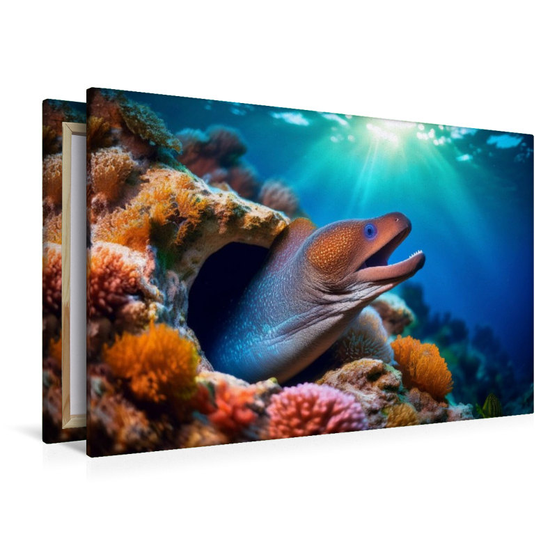 Muräne im blauen Meer
