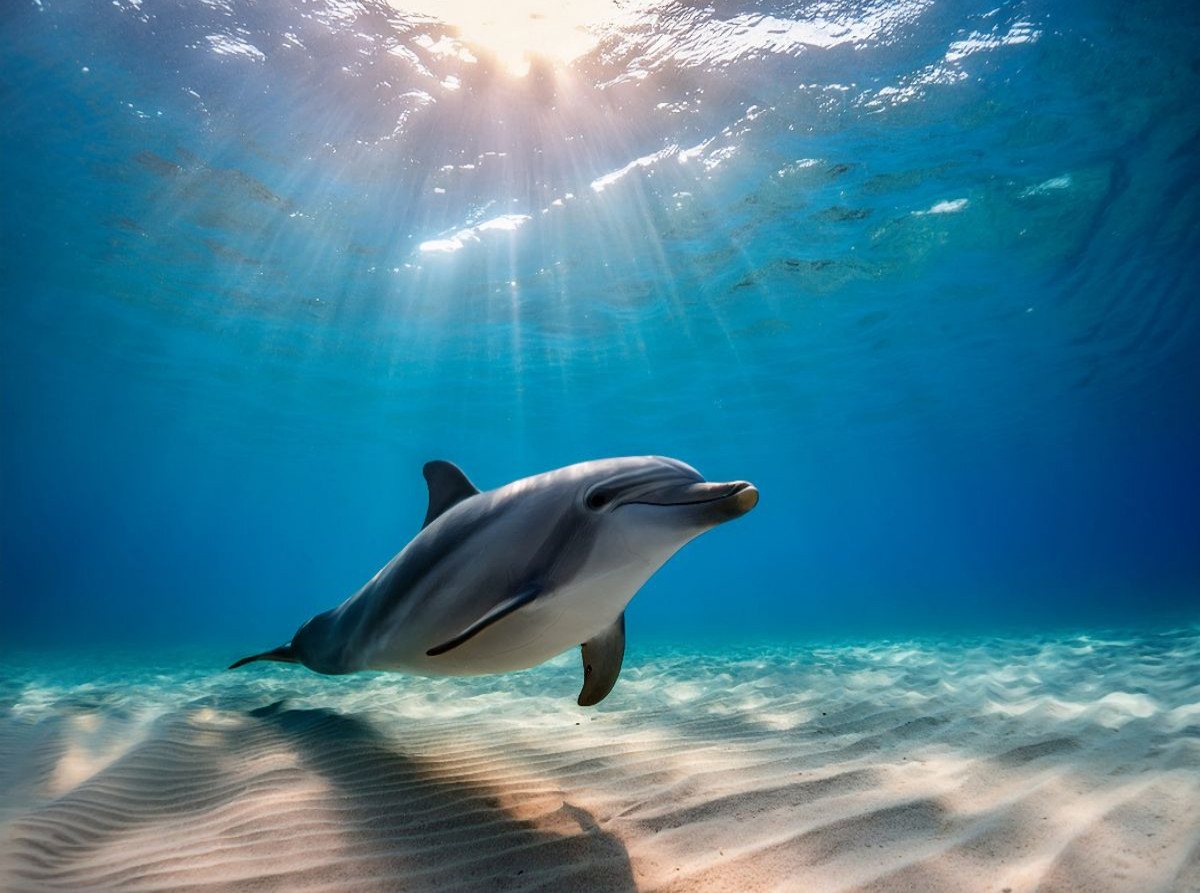 Delfin auf dem Boden des Meeres