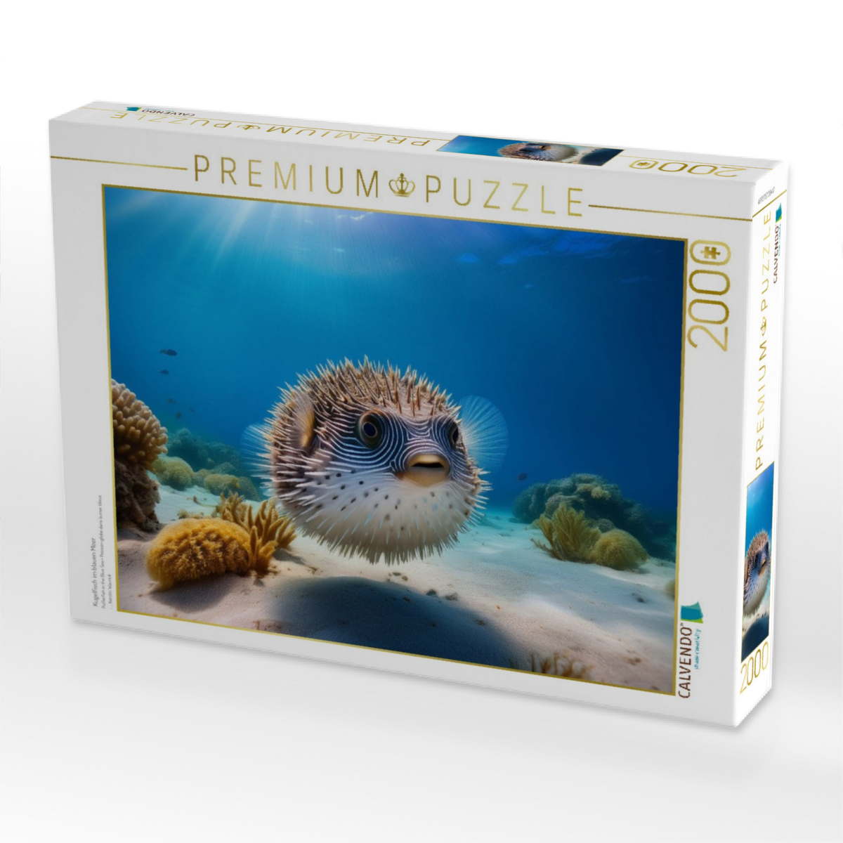 Kugelfisch im blauen Meer