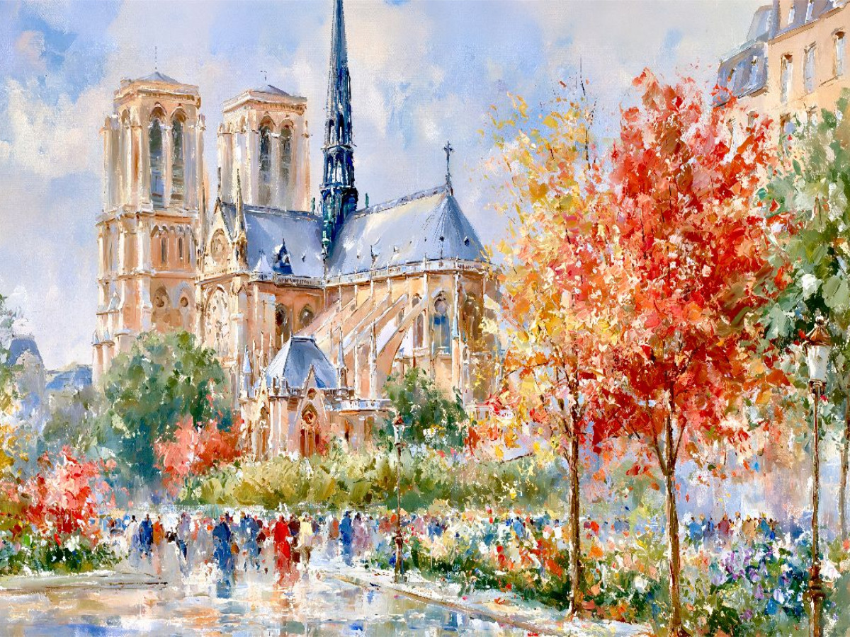 Blick auf die Kathedrale Notre Dame in Paris.