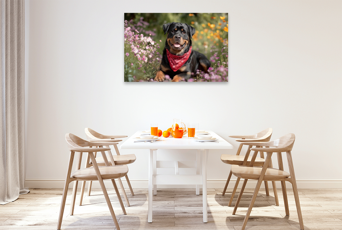 Rottweiler - Farbenfroher Hundemoment