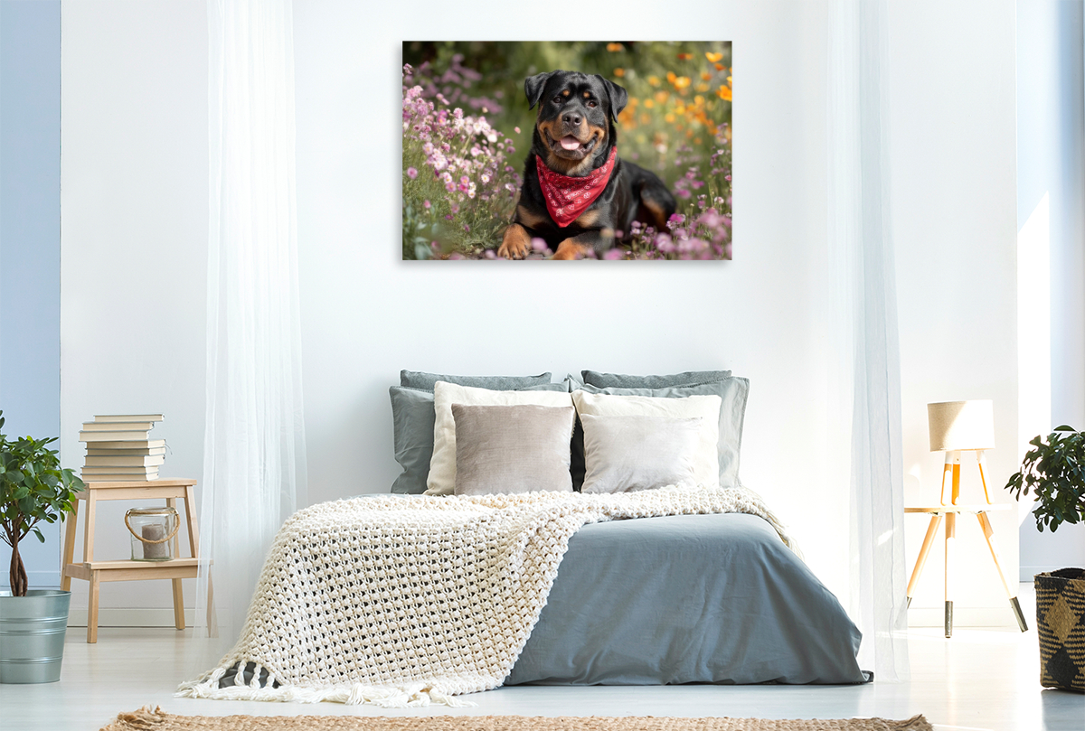 Rottweiler - Farbenfroher Hundemoment