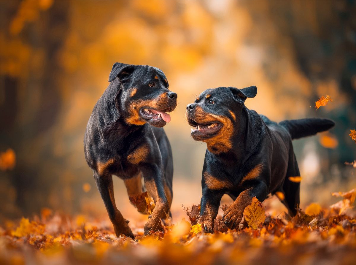 Rottweiler - Herbstfreude auf vier Pfoten