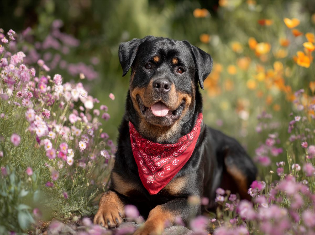 Rottweiler - Farbenfroher Hundemoment