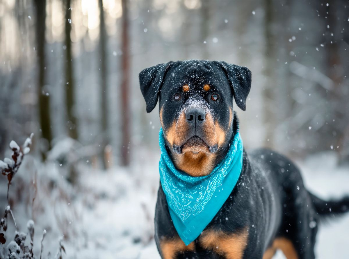 Rottweiler - Imposanter Begleiter im Schnee