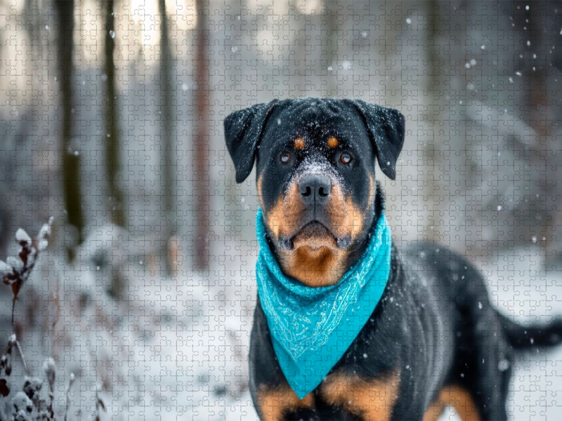 Rottweiler - Imposanter Begleiter im Schnee