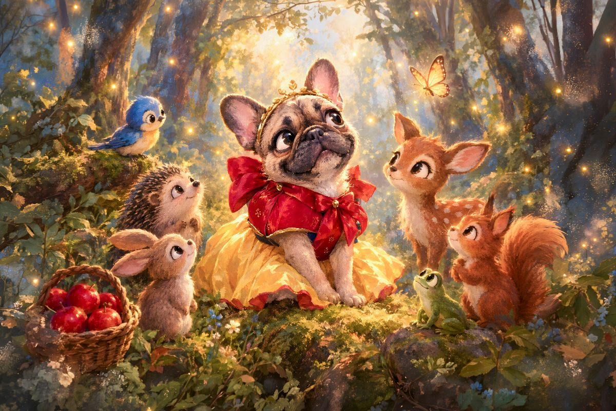 Epische Fantasy Französische Bulldogge Abenteuer Puzzle Kollektion mit Comicszenen