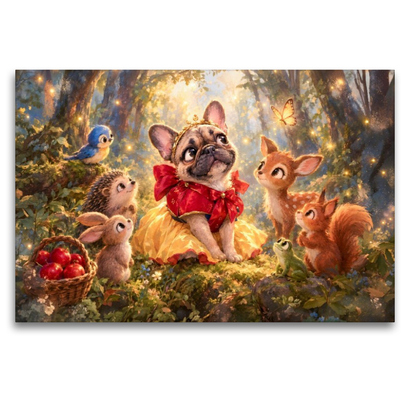 Epische Fantasy Französische Bulldogge Abenteuer Puzzle Kollektion mit Comicszenen